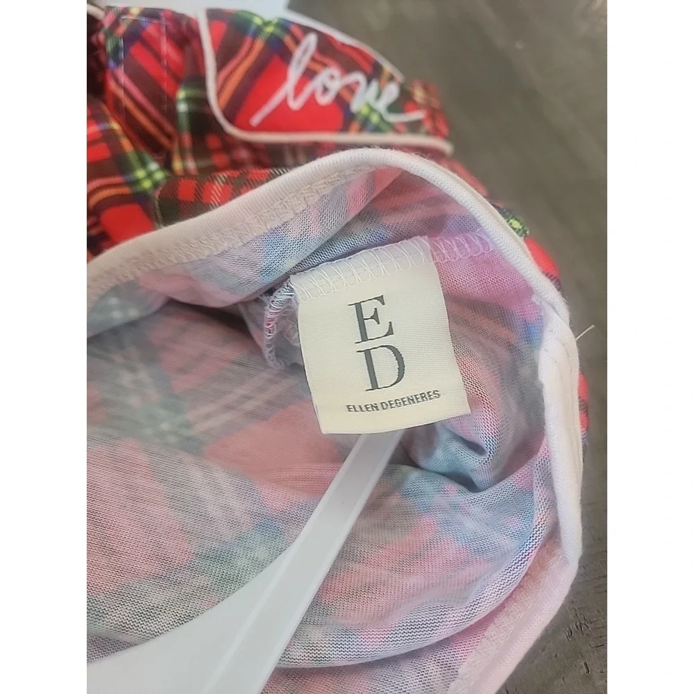 Ellen Degeneres Dog Pajamas 1 Piece Red Plaid 
